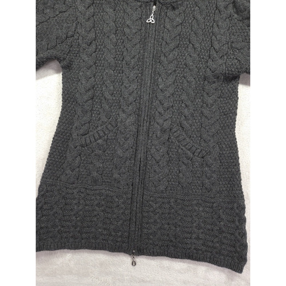 Aran Crafts Merino Wool Hoodie Womens Medium Full Zip - Picture 4 of 8